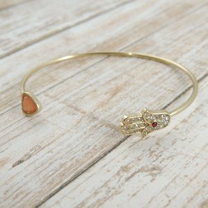 Dainty Hamsa Cuff Bracelet